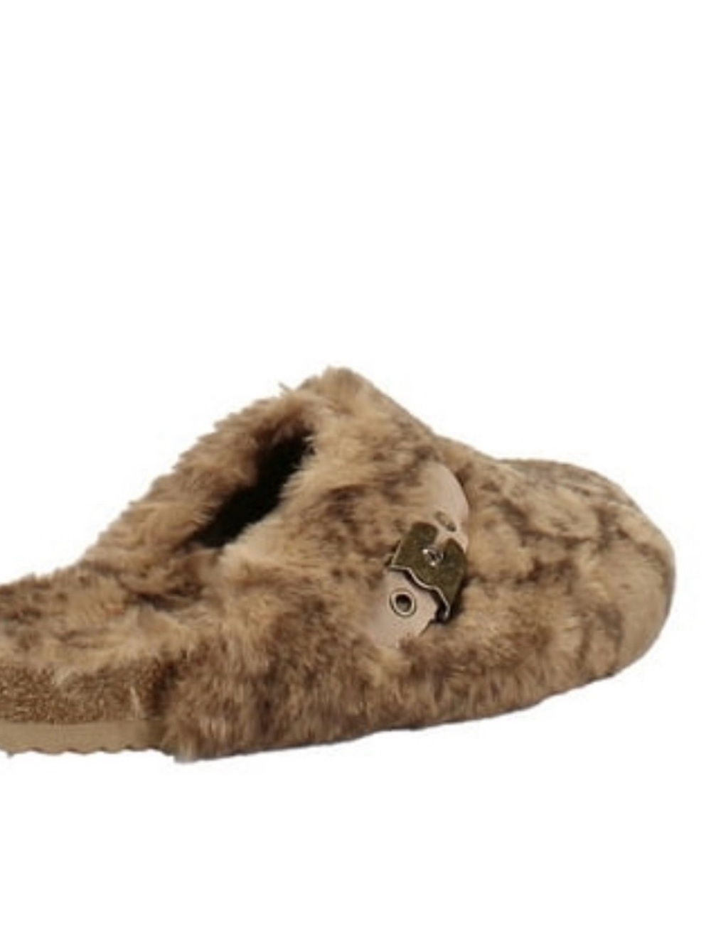 Vintage Havana Brown Faux Fur Clog Sandals - Picture 4 of 9